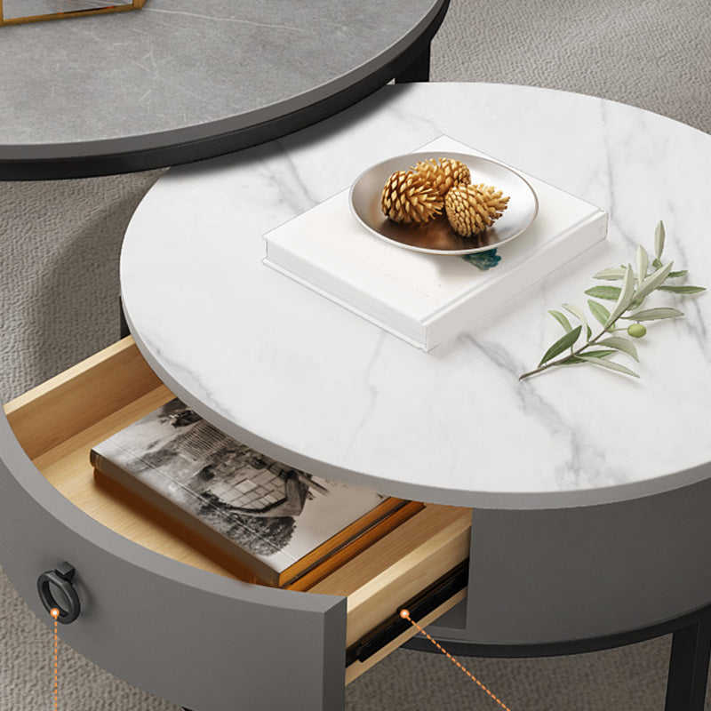 Slate Top Coffee Table Frame Coffee Cocktail Table with Drawers Clearhalo 'Coffee & Accent Tables' 'Coffee Tables' 'coffee_tables' 'furn' 'furn_coffee_tables' 'Furniture' 'Living Room Furniture' 7333578