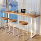 Juego de mesa de bar rectangular moderno, mesa de bar y taburetes de madera maciza de 1/4 Uds.