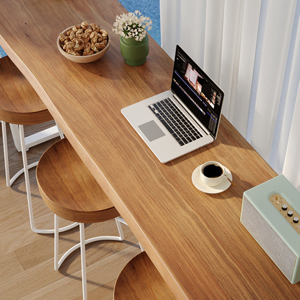 Juego de mesa de bar rectangular moderno, mesa de bar y taburetes de madera maciza de 1/4 Uds.