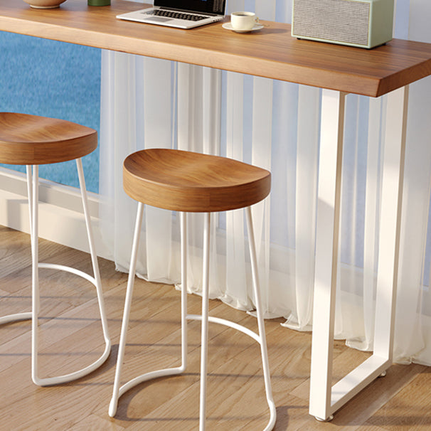 Juego de mesa de bar rectangular moderno, mesa de bar y taburetes de madera maciza de 1/4 Uds.