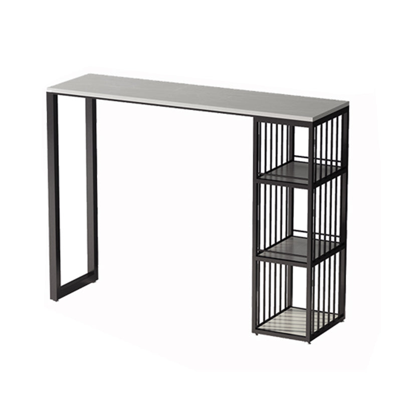 Rectangle Bar Pub Table Set 1/3 Pcs Black Iron Frame Bar Table and Upholstered Stools Clearhalo 'Bar Furniture' 'furn' 'furn_home_bar_bar_sets' 'Furniture' 'Home Bars & Bar Sets' 'home_bar_bar_sets' 'Kitchen & Dining Furniture' 7333609