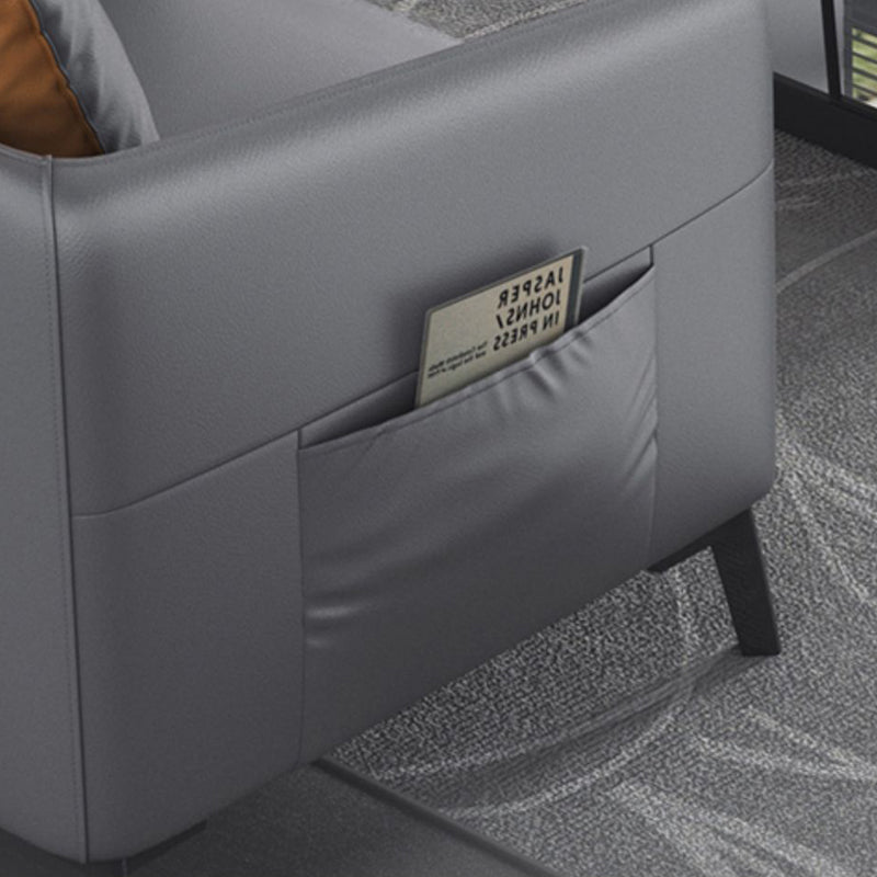 Canapé moderne à 3 places moderne du milieu du siècle canapé de bras carré en cuir avec rangement