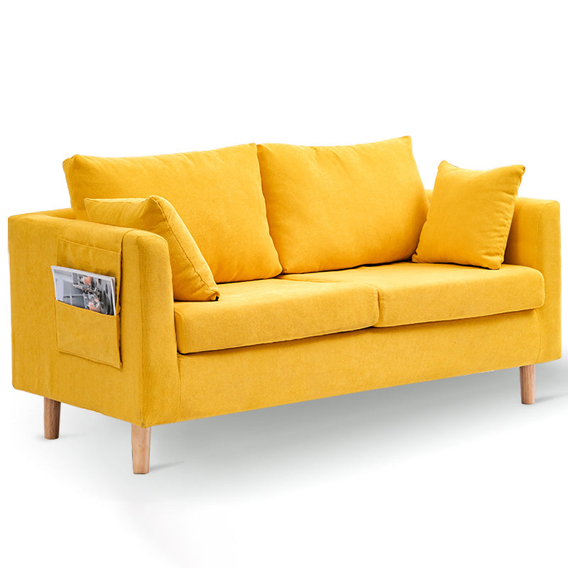 Loose Back Square Arm Sofa 2-Sitzer Stoffkissen Liebesseat mit Lagerung