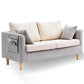Loose Back Square Arm Sofa 2-Sitzer Stoffkissen Liebesseat mit Lagerung