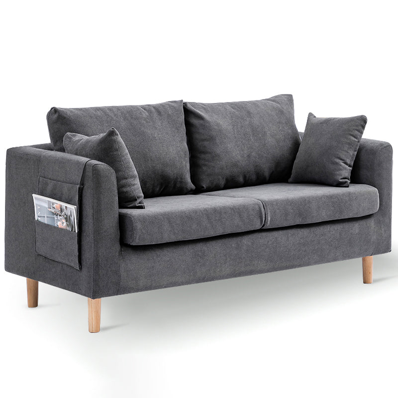 Loose Back Square Arm Sofa 2-Sitzer Stoffkissen Liebesseat mit Lagerung