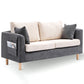 Loose Back Square Arm Sofa 2-Sitzer Stoffkissen Liebesseat mit Lagerung
