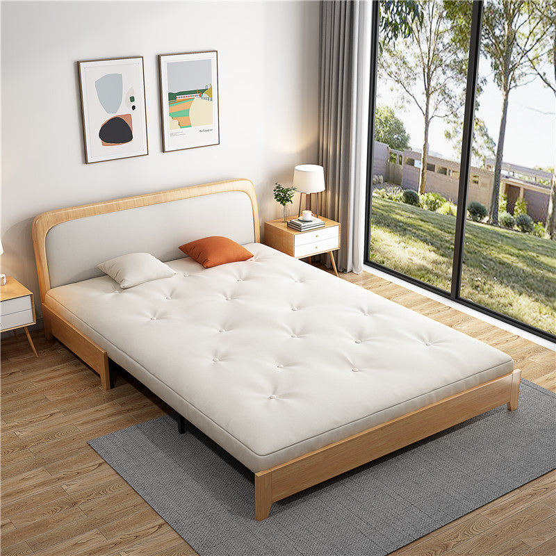 Scandinavian Beige Futon Sleeper Sofa Armless Futon and Mattress Clearhalo 'furn' 'furn_futons' 'Furniture' 'Futons & Daybeds' 'Futons' 'Living Room Furniture' 7333731