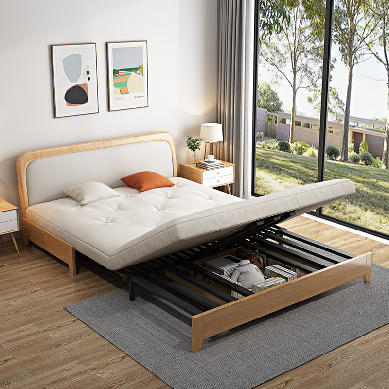 Scandinavian Beige Futon Sleeper Sofa Armless Futon and Mattress Clearhalo 'furn' 'furn_futons' 'Furniture' 'Futons & Daybeds' 'Futons' 'Living Room Furniture' 7333732