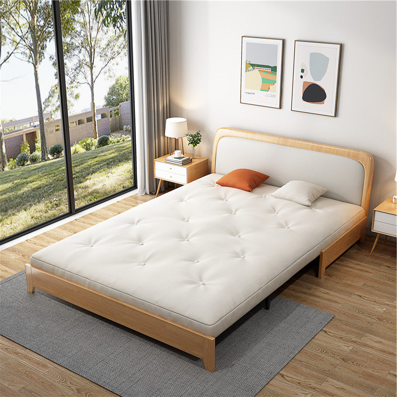 Scandinavian Beige Futon Sleeper Sofa Armless Futon and Mattress Clearhalo 'furn' 'furn_futons' 'Furniture' 'Futons & Daybeds' 'Futons' 'Living Room Furniture' 7333733