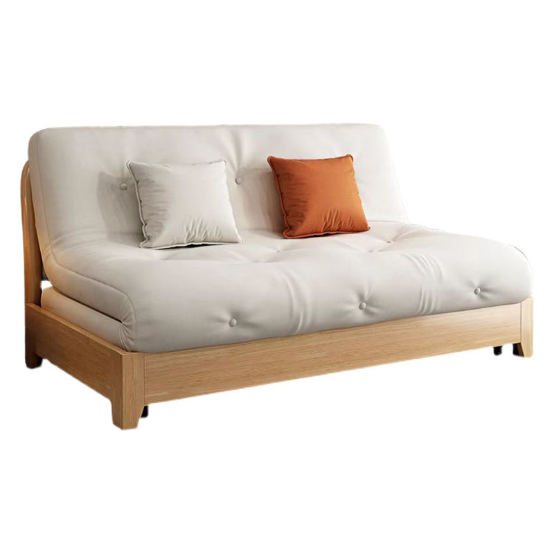 Scandinavian Beige Futon Sleeper Sofa Armless Futon and Mattress Clearhalo 'furn' 'furn_futons' 'Furniture' 'Futons & Daybeds' 'Futons' 'Living Room Furniture' 7333734