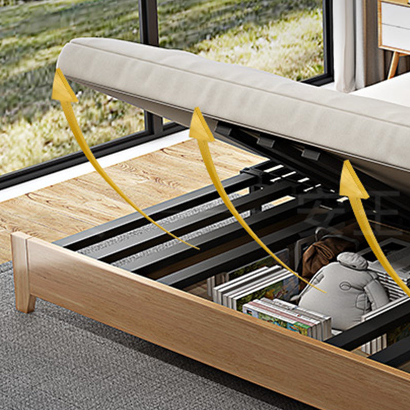 Scandinavian Beige Futon Sleeper Sofa Armless Futon and Mattress Clearhalo 'furn' 'furn_futons' 'Furniture' 'Futons & Daybeds' 'Futons' 'Living Room Furniture' 7333737