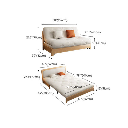 Scandinavian Beige Futon Sleeper Sofa Armless Futon and Mattress Clearhalo 'furn' 'furn_futons' 'Furniture' 'Futons & Daybeds' 'Futons' 'Living Room Furniture' 7333741