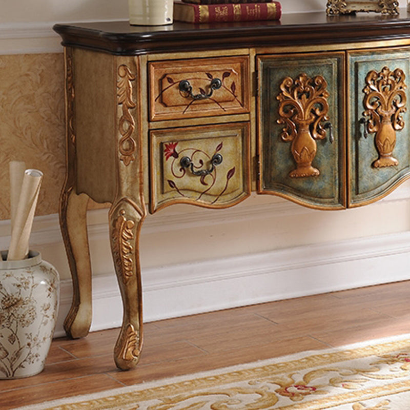 Solid Wood 35.4" Tall 2 - Door Accent Cabinet, Industrial Accent Cabinet with 4 Drawers Clearhalo 'Cabinets & Chests' 'cabinets_chests' 'furn' 'furn_cabinets_chests' 'Furniture' 'Living Room Furniture' 7334117