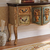 Solid Wood 35.4" Tall 2 - Door Accent Cabinet, Industrial Accent Cabinet with 4 Drawers Clearhalo 'Cabinets & Chests' 'cabinets_chests' 'furn' 'furn_cabinets_chests' 'Furniture' 'Living Room Furniture' 7334117