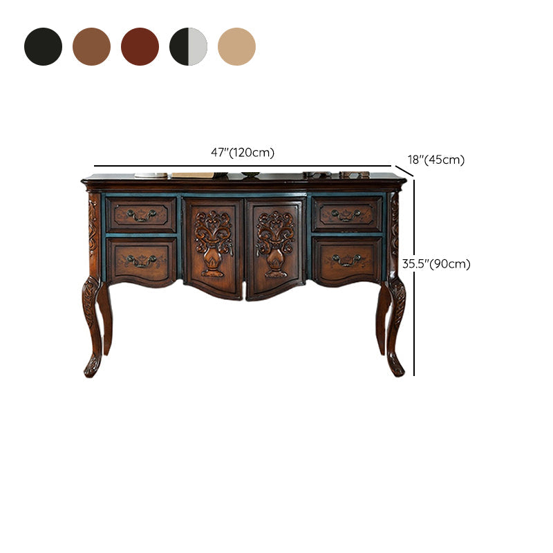 Solid Wood 35.4" Tall 2 - Door Accent Cabinet, Industrial Accent Cabinet with 4 Drawers Clearhalo 'Cabinets & Chests' 'cabinets_chests' 'furn' 'furn_cabinets_chests' 'Furniture' 'Living Room Furniture' 7334119