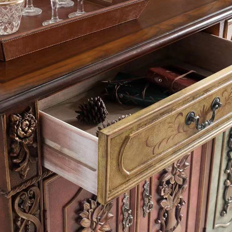 Distressed Wood Industrial Storage Cabinet, Solid Wood Rectangle Cabinet Clearhalo 'Cabinets & Chests' 'cabinets_chests' 'furn' 'furn_cabinets_chests' 'Furniture' 'Living Room Furniture' 7334131