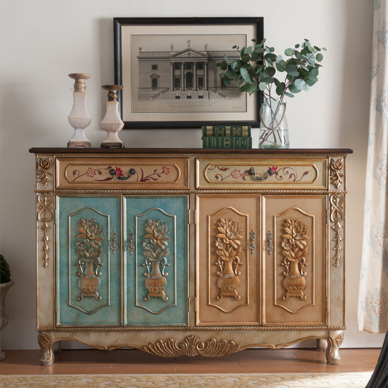 Distressed Wood Industrial Storage Cabinet, Solid Wood Rectangle Cabinet 59"L x 16"W x 41"H Gold Clearhalo 'Cabinets & Chests' 'cabinets_chests' 'furn' 'furn_cabinets_chests' 'Furniture' 'Living Room Furniture' 7334135