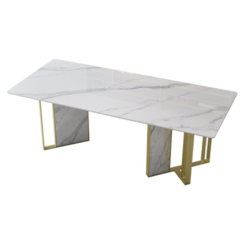 Glam Style Dinette Set 1/5 Pcs Rectangle Stone Dinette Table with Dining Chair Clearhalo 'Dining Room Sets' 'Dining Tables & Seating' 'dining_room_set' 'furn' 'furn_dining_room_set' 'Furniture' 'Kitchen & Dining Furniture' 7334186