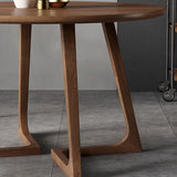 木製の椅子付きラウンドダイネットセット1/2/3/5 PCS茶色の木製ダイニングセット