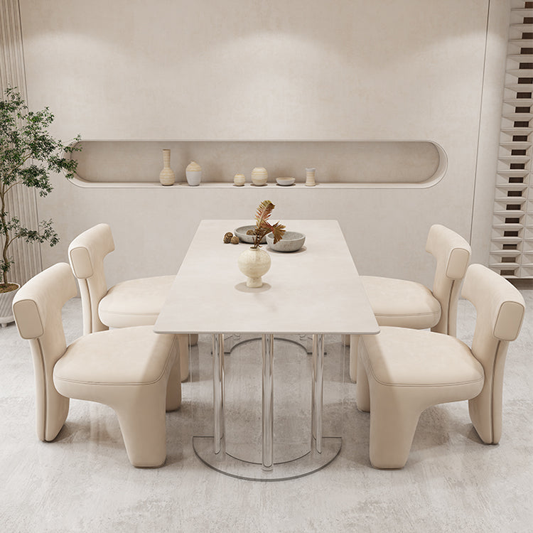 Mobili in pietra in stile glam 1/5/7 pezzi mobili per sala da pranzo in altezza standard per casa