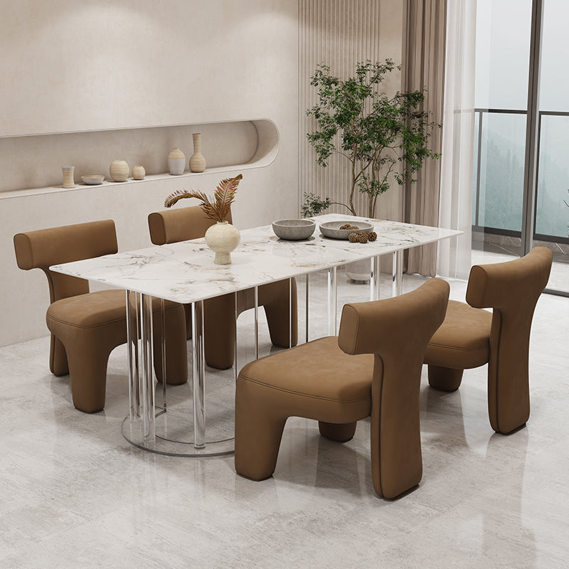 Mobili in pietra in stile glam 1/5/7 pezzi mobili per sala da pranzo in altezza standard per casa