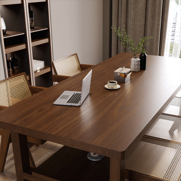 茶色にセットされた現代の無垢材の家具1/2/5 PCSダイニング家具