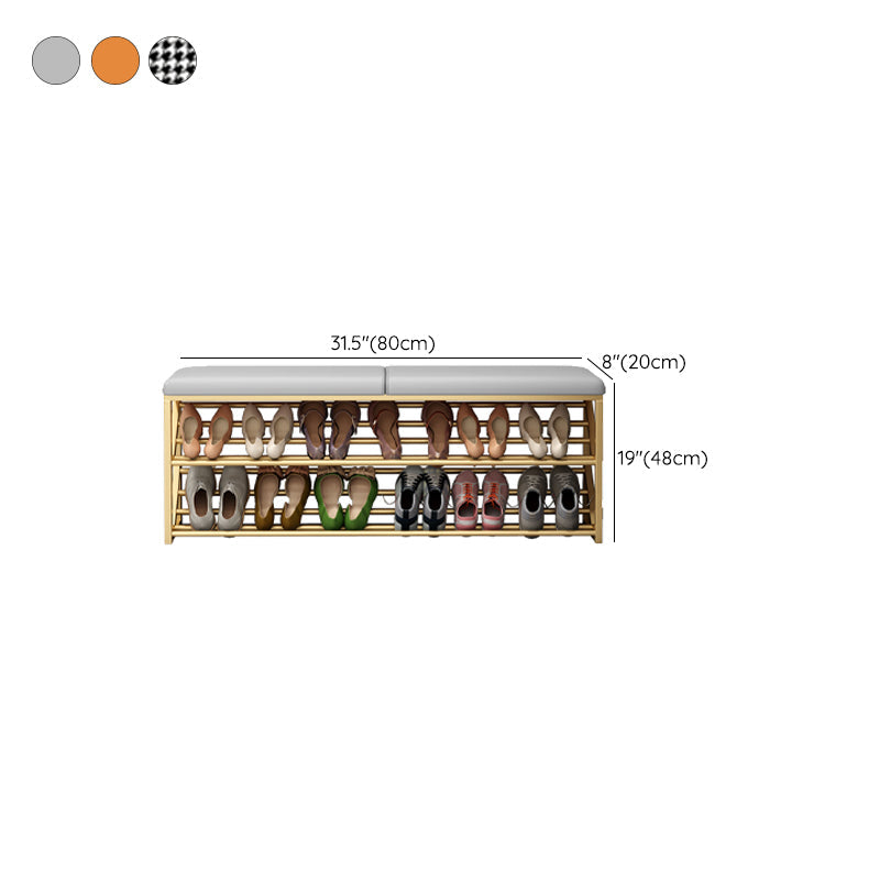 Modern Entryway Bench Cushioned Rectangle Seating Bench with Shelves Clearhalo 'Benches' 'Chairs & Seating' 'furn' 'furn_benches' 'Furniture' 'Living Room Furniture' 7335456