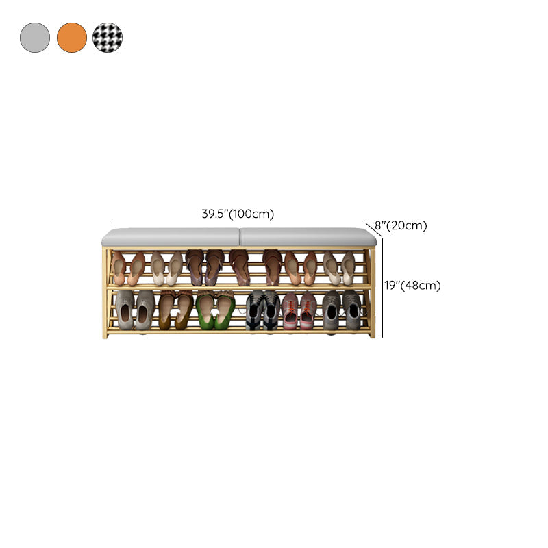 Modern Entryway Bench Cushioned Rectangle Seating Bench with Shelves Clearhalo 'Benches' 'Chairs & Seating' 'furn' 'furn_benches' 'Furniture' 'Living Room Furniture' 7335457