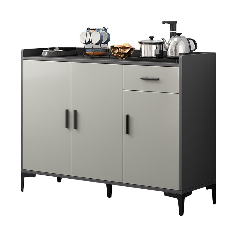 Server da pranzo in stile moderno grigio colore ingegnerizzato in legno con 1 cassetto