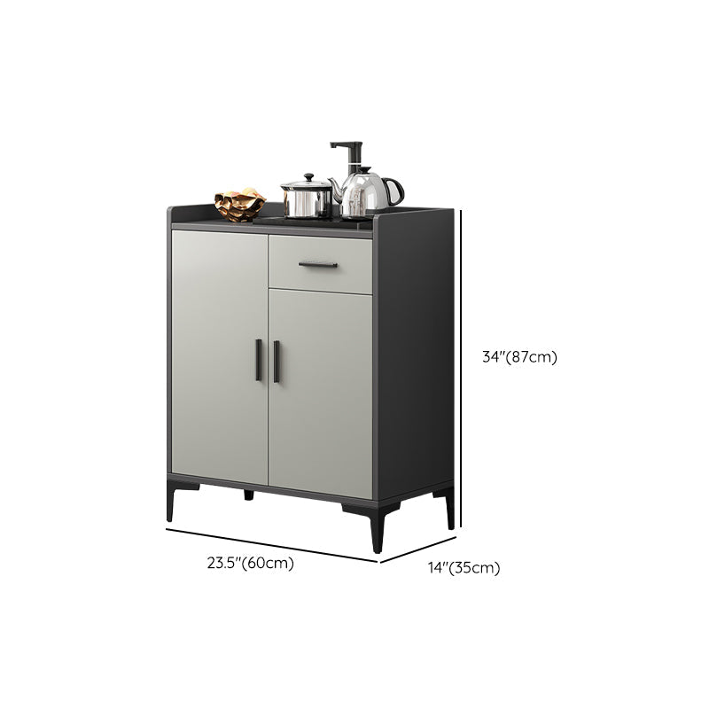 Server da pranzo in stile moderno grigio colore ingegnerizzato in legno con 1 cassetto