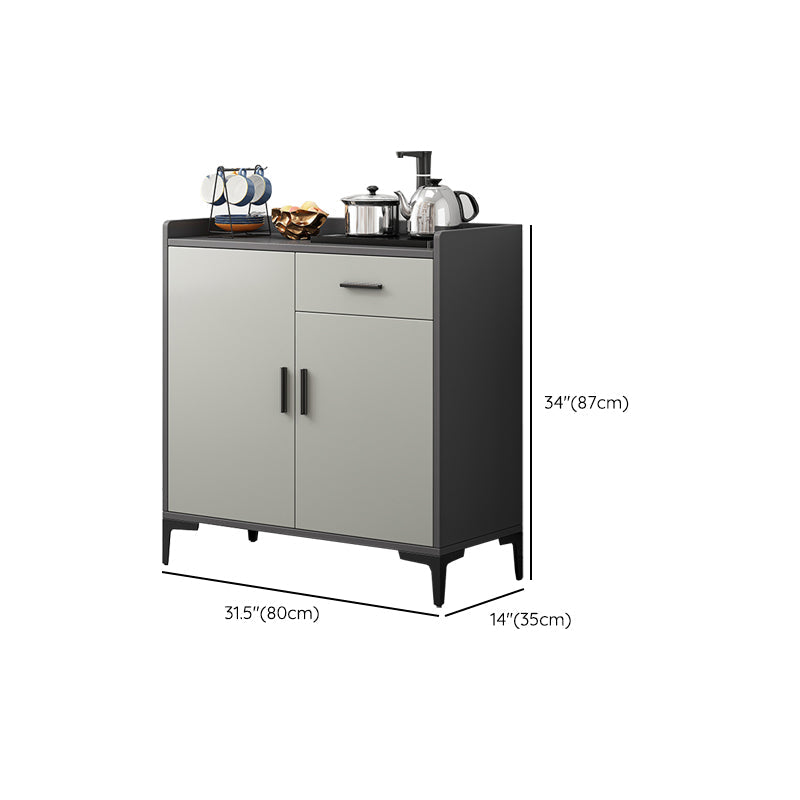 Server da pranzo in stile moderno grigio colore ingegnerizzato in legno con 1 cassetto
