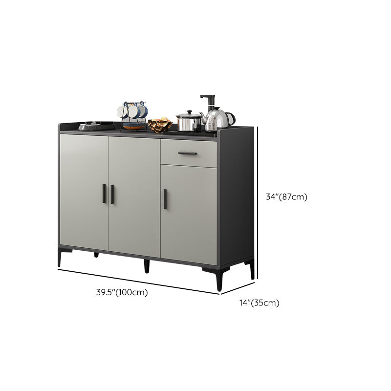 Server da pranzo in stile moderno grigio colore ingegnerizzato in legno con 1 cassetto