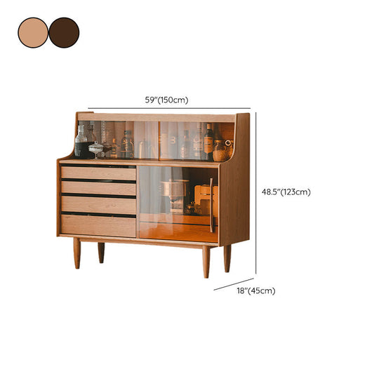 Porte in vetro in stile moderno Sideboard tavolo a buffet in legno massiccio con 5 disegni