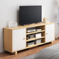 Wooden TV Media Console Scandinavian TV Stand Console for Living Room 55"L x 12"W x 21"H Natural Wood White Drawer Not Included Clearhalo 'furn' 'furn_tv_stands_entertainment_centers' 'Furniture' 'Living Room Furniture' 'TV Stands & Entertainment Centers' 'TV Stands & Media Storage Furniture' 'tv_stands_entertainment_centers' 7335903