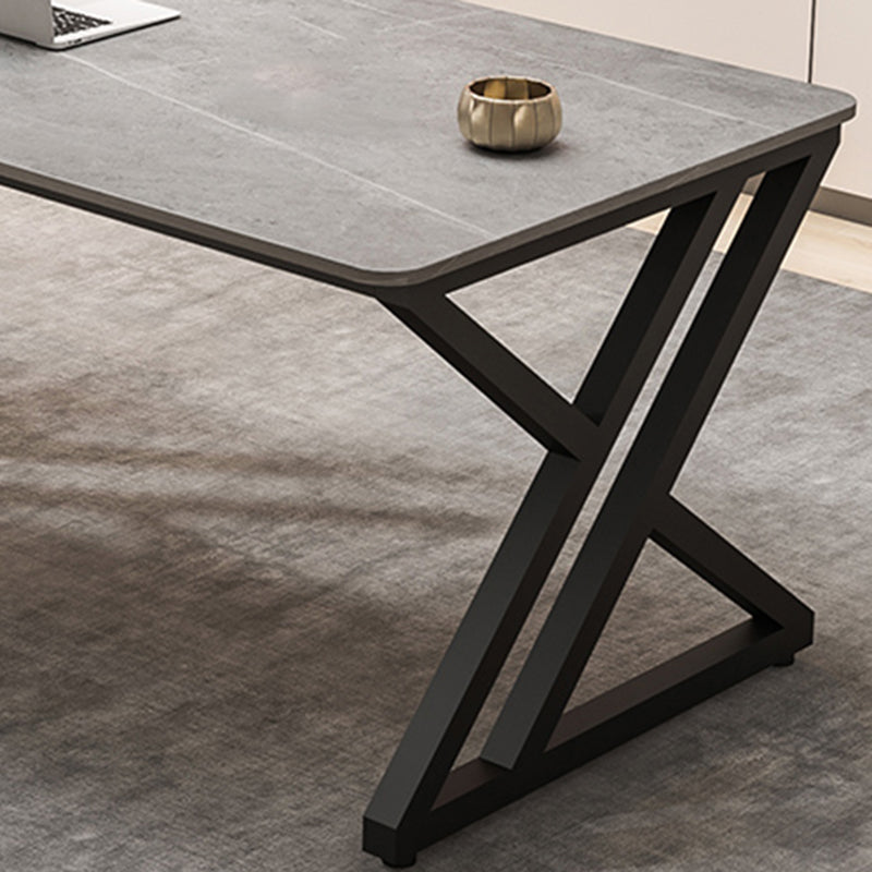 Modern Style Steel Base Office Desk Rectangular Home Writing Desk Clearhalo 'furn' 'furn_office_desk' 'Furniture' 'Office Desks' 'Office Furniture' 'office_desk' 7336033