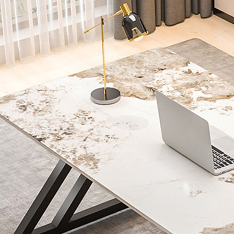 Modern Style Steel Base Office Desk Rectangular Home Writing Desk Clearhalo 'furn' 'furn_office_desk' 'Furniture' 'Office Desks' 'Office Furniture' 'office_desk' 7336035