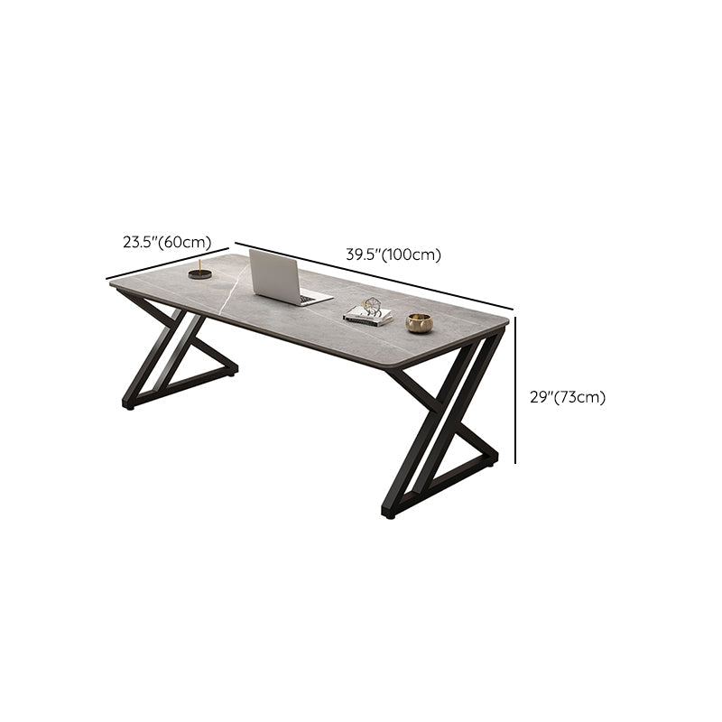 Modern Style Steel Base Office Desk Rectangular Home Writing Desk Clearhalo 'furn' 'furn_office_desk' 'Furniture' 'Office Desks' 'Office Furniture' 'office_desk' 7336037