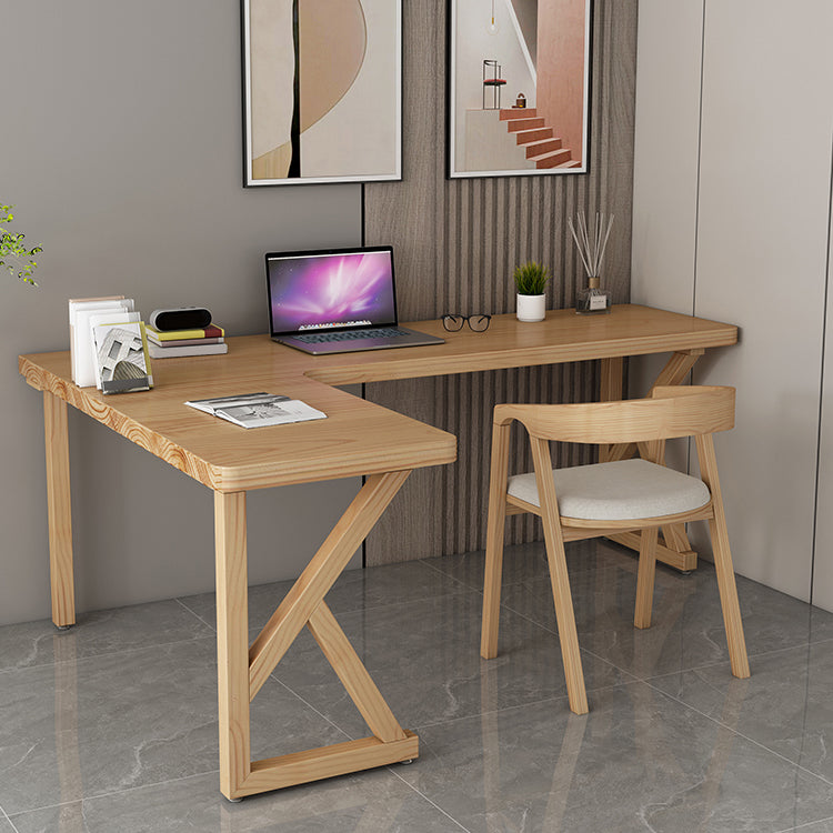 Modern Style Wooden Writing Desk L-Shape Office Table with 3 Legs for Home 55.1"L x 39.4"W x 29.5"H Left Hand Return Clearhalo 'furn' 'furn_office_desk' 'Furniture' 'Office Desks' 'Office Furniture' 'office_desk' 7336064