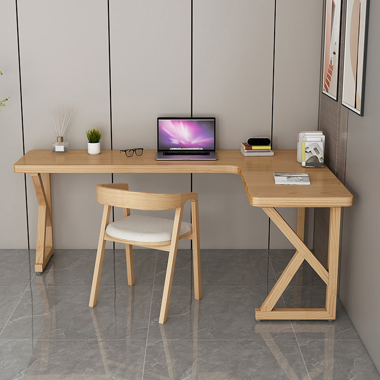 Modern Style Wooden Writing Desk L-Shape Office Table with 3 Legs for Home Clearhalo 'furn' 'furn_office_desk' 'Furniture' 'Office Desks' 'Office Furniture' 'office_desk' 7336073