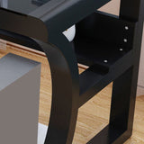 Glass Top Rectangular Gaming Desk 29.53 Inch Tall Sled Base Computer Desk Clearhalo 'furn' 'furn_office_desk' 'Furniture' 'Office Desks' 'Office Furniture' 'office_desk' 7336116