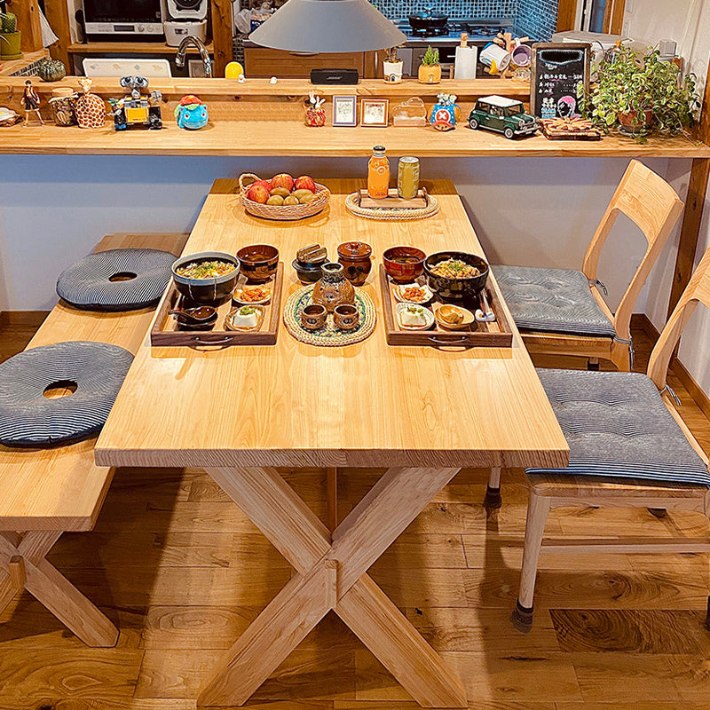 Trestle Base Dining Room Table Wood Dining Table for Dining Room Clearhalo 'Dining Tables & Seating' 'Dining Tables' 'dining_table' 'furn' 'furn_dining_table' 'Furniture' 'Kitchen & Dining Furniture' 7336664