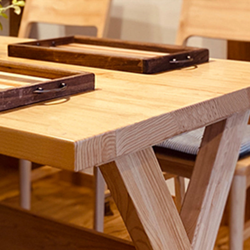Trestle Base Dining Room Table Wood Dining Table for Dining Room Clearhalo 'Dining Tables & Seating' 'Dining Tables' 'dining_table' 'furn' 'furn_dining_table' 'Furniture' 'Kitchen & Dining Furniture' 7336667