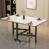 Table à manger rectangulaire moderne extensible pour salle à manger