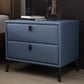 Faux Leather Accent Table Nightstand Contemporary Bed Nightstand Blue 1 Piece Clearhalo 'Bedroom Furniture' 'furn' 'furn_night_stand' 'Furniture' 'night_stand' 'Nightstands' 7336805
