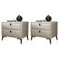 Faux Leather Accent Table Nightstand Contemporary Bed Nightstand Beige 2 Piece Set Clearhalo 'Bedroom Furniture' 'furn' 'furn_night_stand' 'Furniture' 'night_stand' 'Nightstands' 7336811
