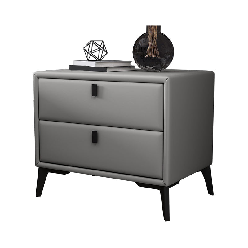 Faux Leather Accent Table Nightstand Contemporary Bed Nightstand Clearhalo 'Bedroom Furniture' 'furn' 'furn_night_stand' 'Furniture' 'night_stand' 'Nightstands' 7336812