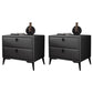 Faux Leather Accent Table Nightstand Contemporary Bed Nightstand Dark Gray 2 Piece Set Clearhalo 'Bedroom Furniture' 'furn' 'furn_night_stand' 'Furniture' 'night_stand' 'Nightstands' 7336815