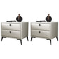 Faux Leather Accent Table Nightstand Contemporary Bed Nightstand Off-White 2 Piece Set Clearhalo 'Bedroom Furniture' 'furn' 'furn_night_stand' 'Furniture' 'night_stand' 'Nightstands' 7336819