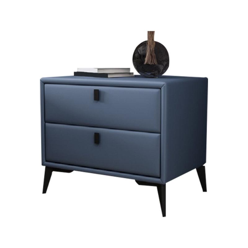 Faux Leather Accent Table Nightstand Contemporary Bed Nightstand Clearhalo 'Bedroom Furniture' 'furn' 'furn_night_stand' 'Furniture' 'night_stand' 'Nightstands' 7336820