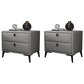 Faux Leather Accent Table Nightstand Contemporary Bed Nightstand Light Gray 2 Piece Set Clearhalo 'Bedroom Furniture' 'furn' 'furn_night_stand' 'Furniture' 'night_stand' 'Nightstands' 7336821
